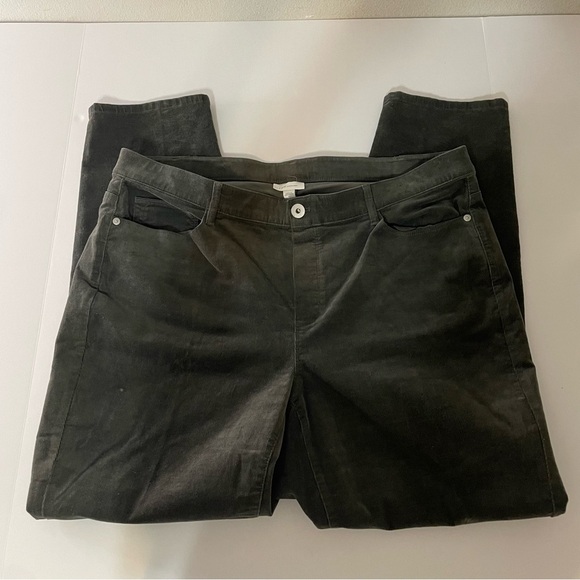 J. Jill Pants - J.‎ Jill Women's Pants Corduroy Olive Green Size XL  16 Slim Leg Holiday